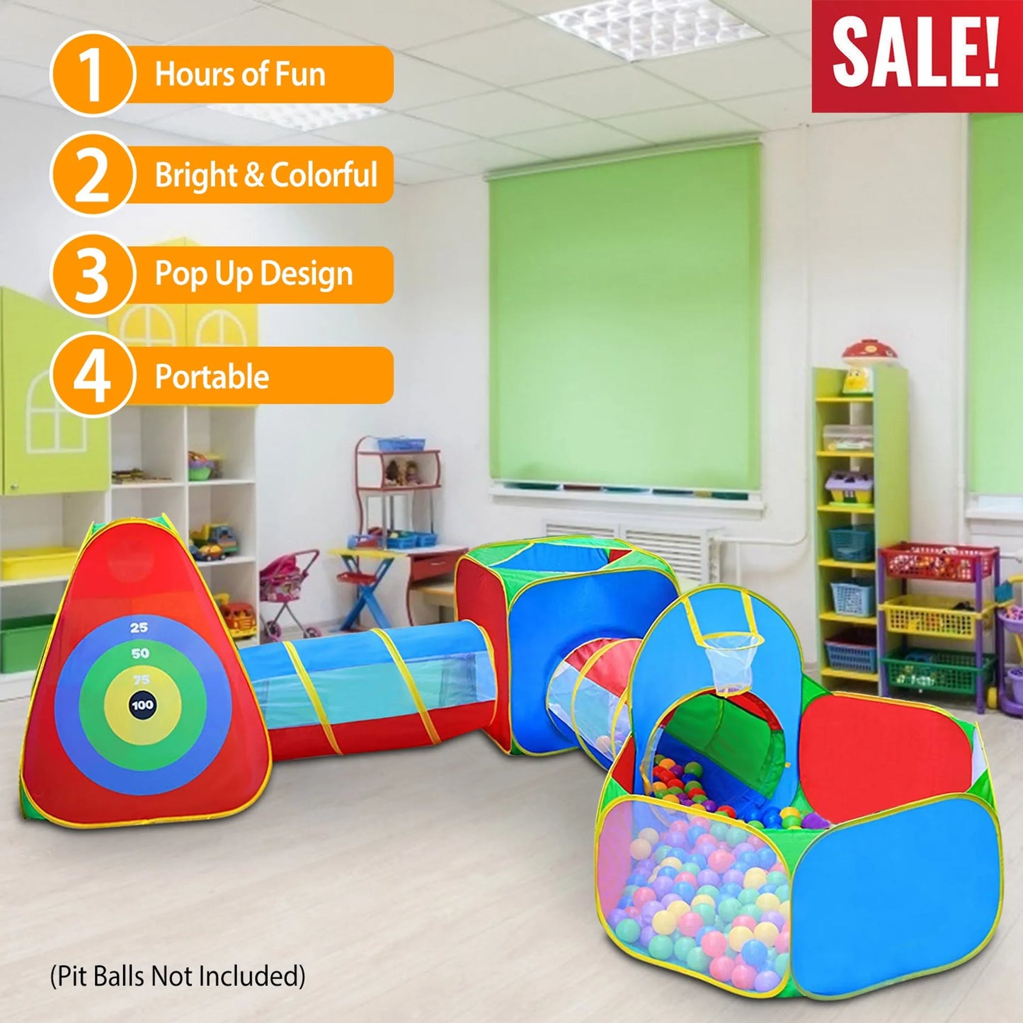 5Pcs Kids Ball Pit Tents Pop Up Playhouse