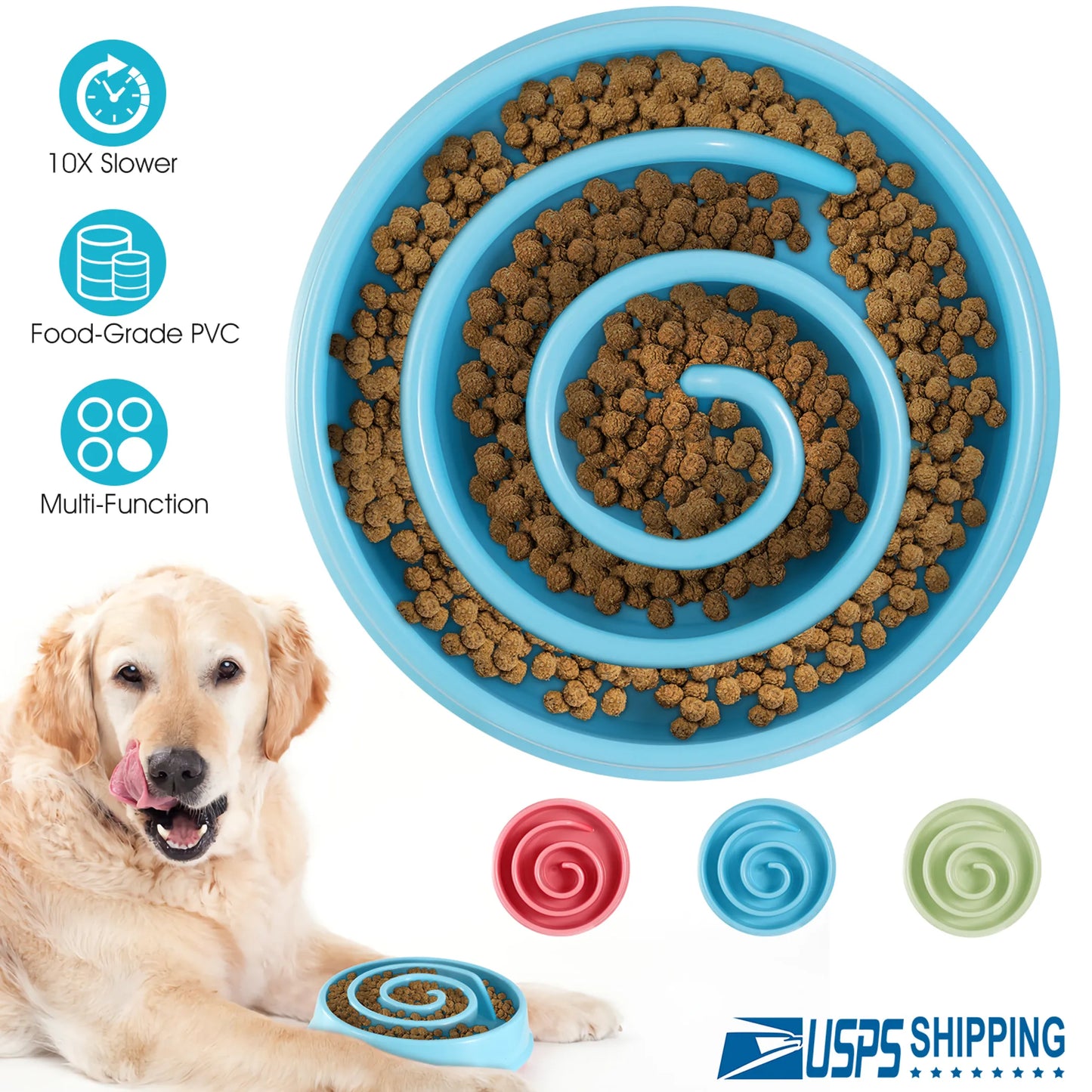 Dog Cat Slow Feeder Bowl Pet