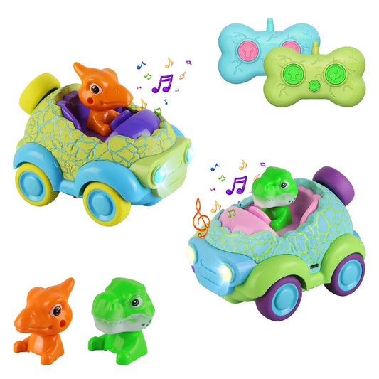 2Pack Dinosaur Remote Control Cars