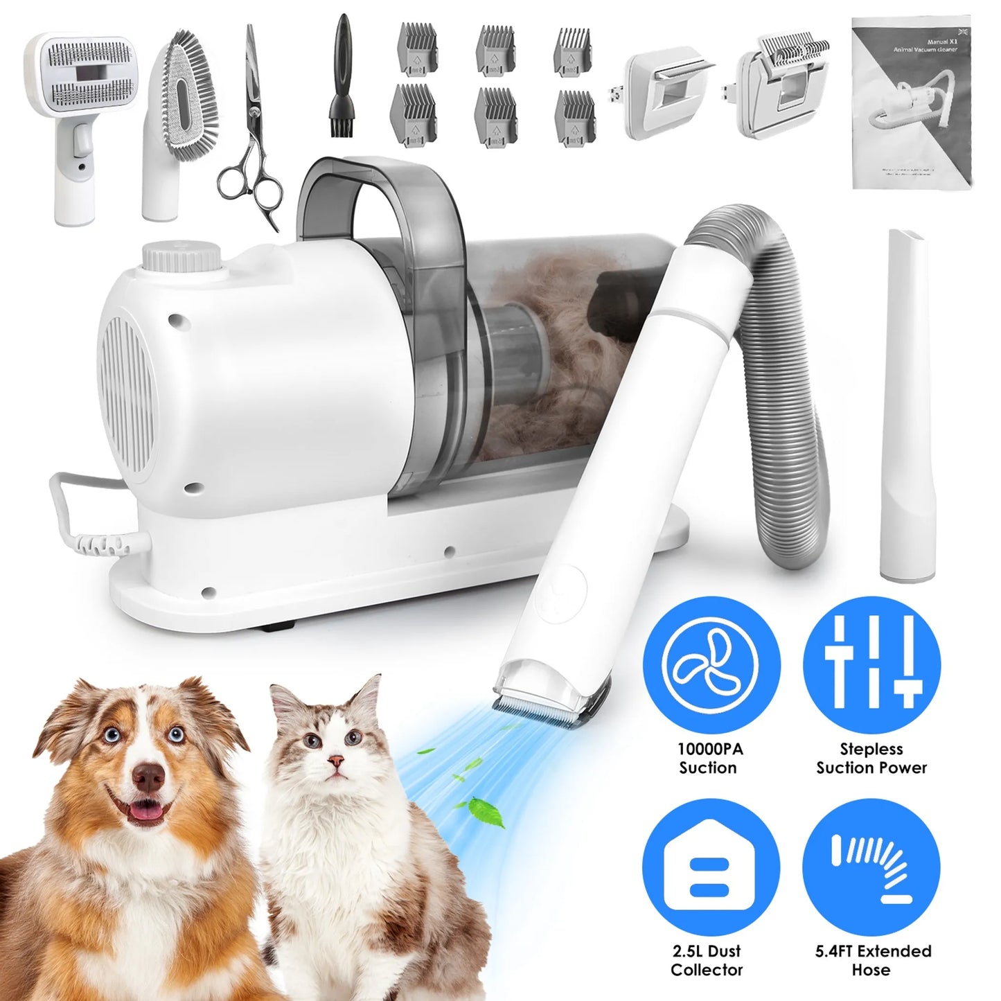 Professional Pet Hair Grooming Vacuuming Kit