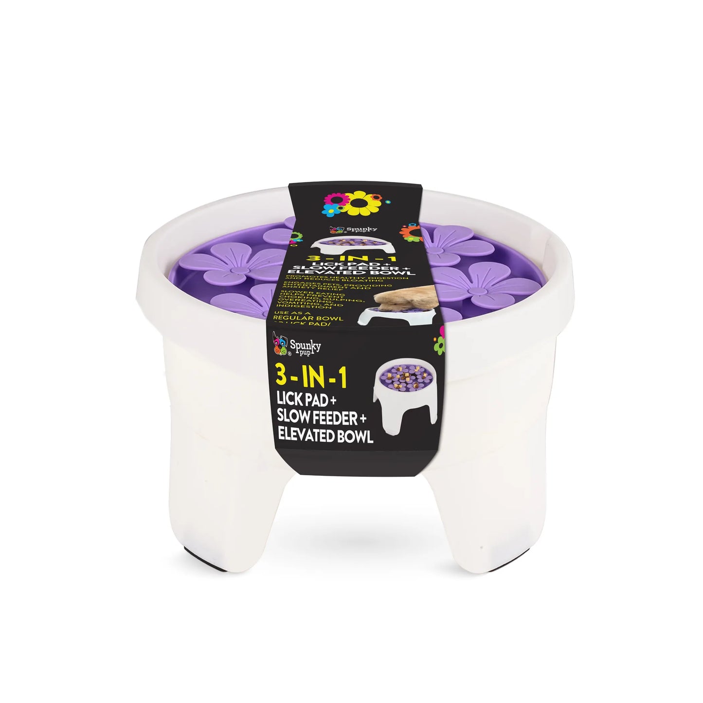 3-in-1 Lick Pad + Slow Feeder + Elevated Bowl